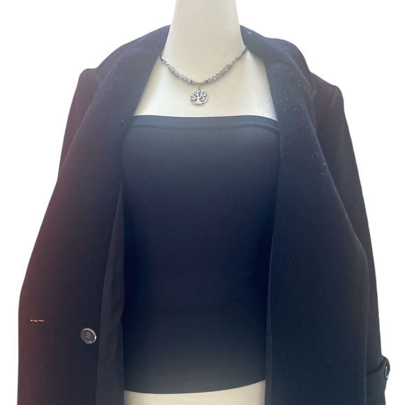 Vintage Mid Calf Black Wool Overcoat - Picture 4 of 6